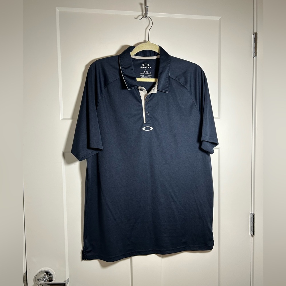 XL Oakley golf polo, dark blue, navy blue golf shirt
